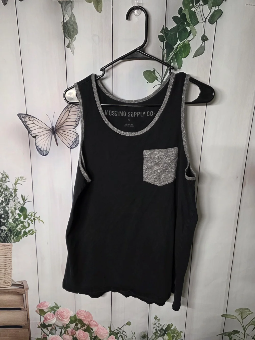 Bundle Of 3 Tank Tops Black Sleeveless Muscle Tee with White Logo